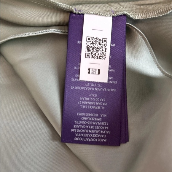 Ralph Lauren Collection Purple Label Satin Blouse Green Sleeveless Dress Top 10 - Picture 8 of 8